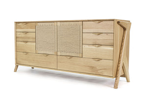 Rian Lowboy Dresser with Drawers White Oak 