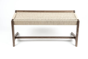 Rian Cantilever Bench, Entryway, Walnut, Kraft Danish Cord, Bedroom, Custom